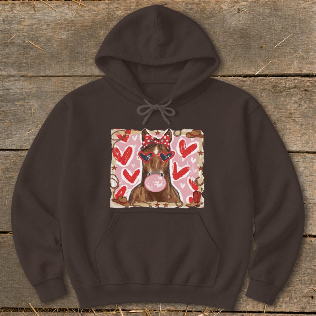 Whimsical Valentine - Horse Hoodie