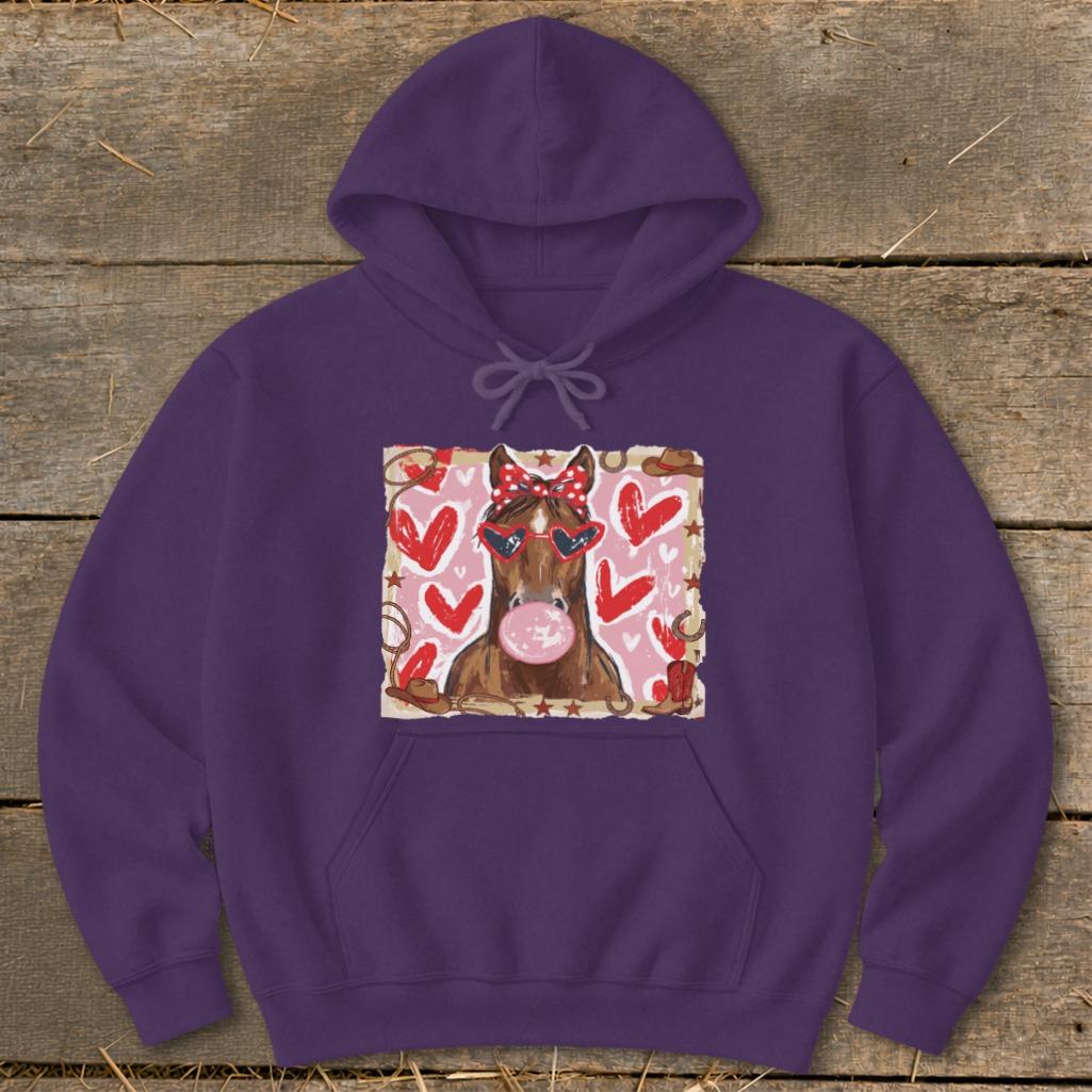 Whimsical Valentine - Horse Hoodie