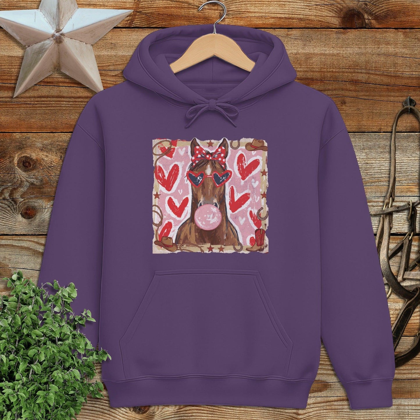Whimsical Valentine - Horse Hoodie