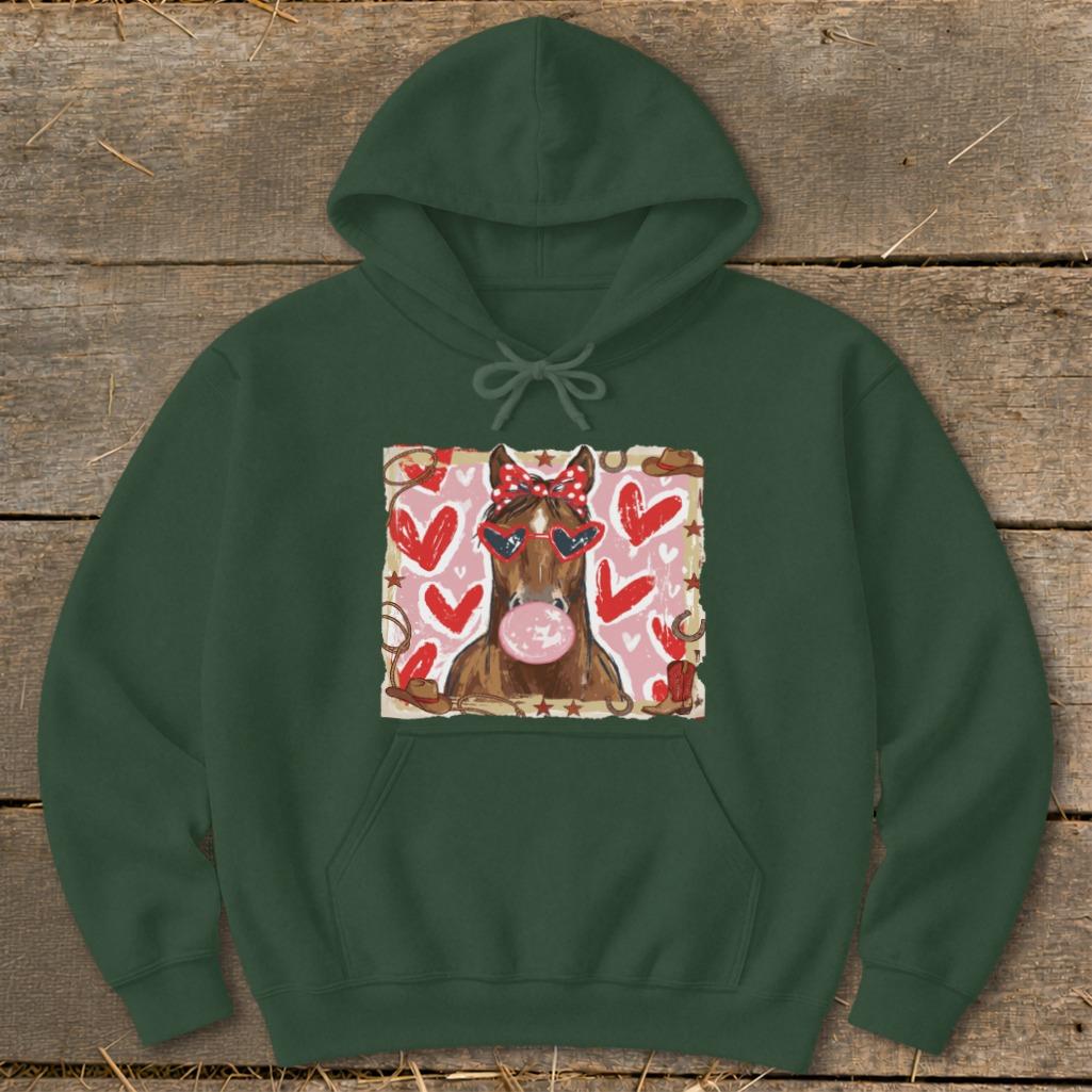 Whimsical Valentine - Horse Hoodie