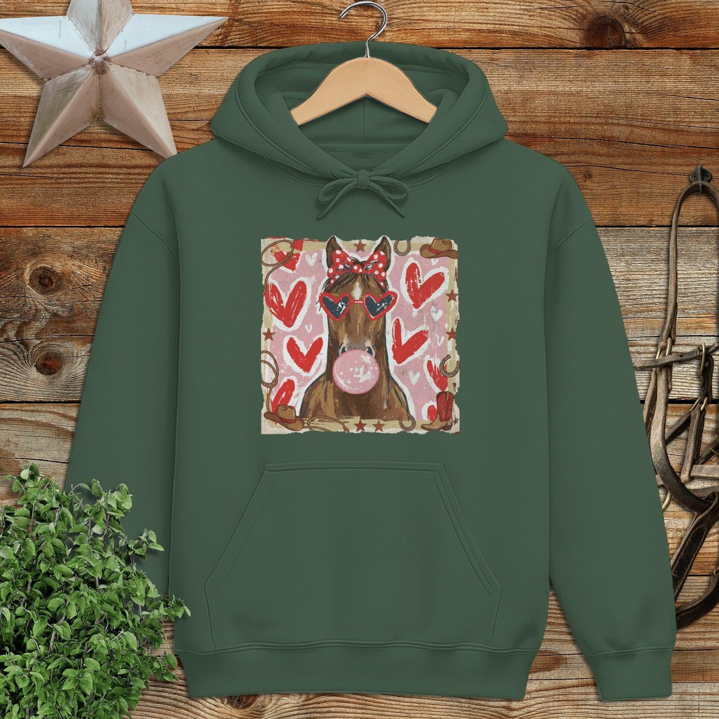 Whimsical Valentine - Horse Hoodie