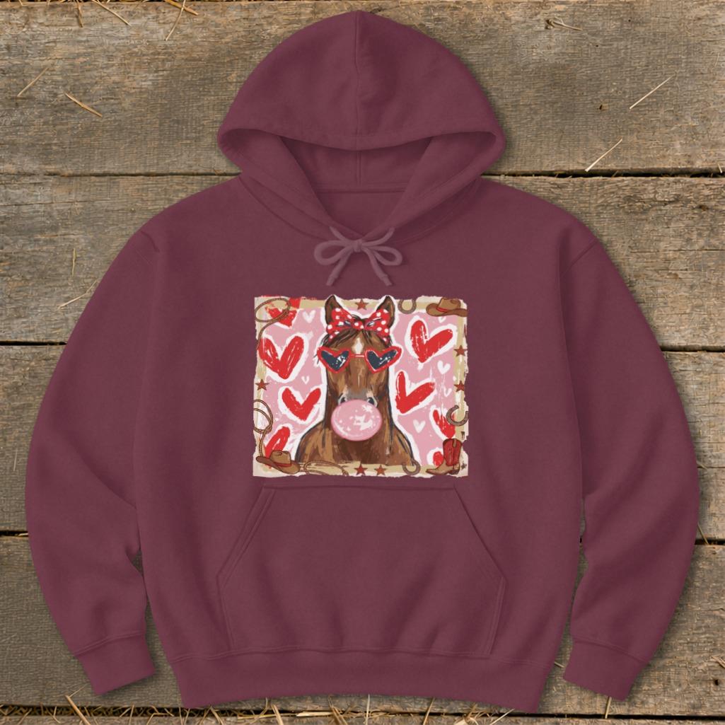 Whimsical Valentine - Horse Hoodie