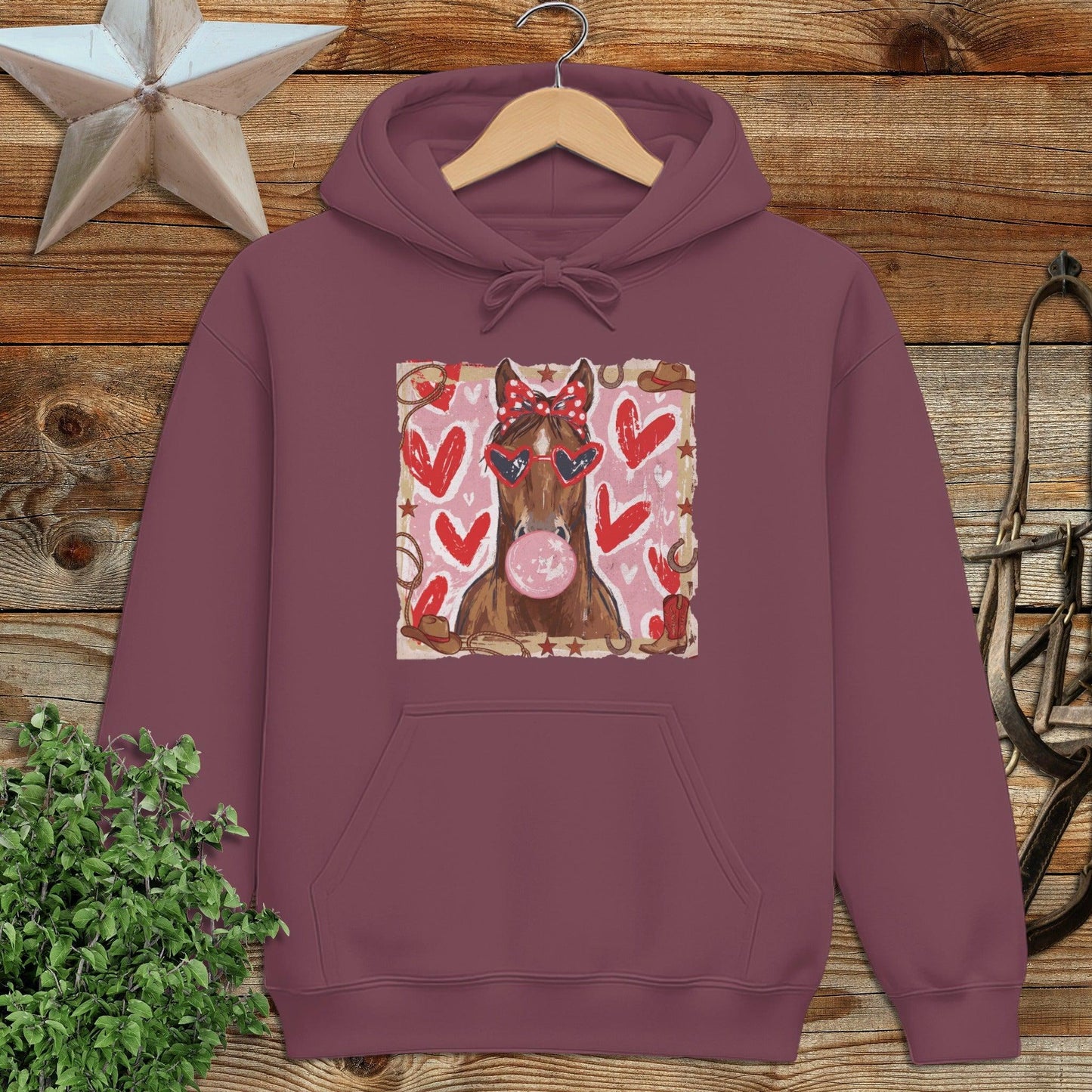Whimsical Valentine - Horse Hoodie