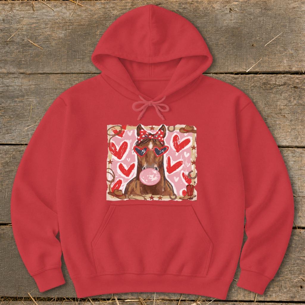 Whimsical Valentine - Horse Hoodie