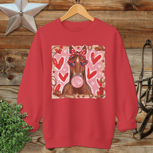 Whimsical Valentine - Horse Sweatshirt