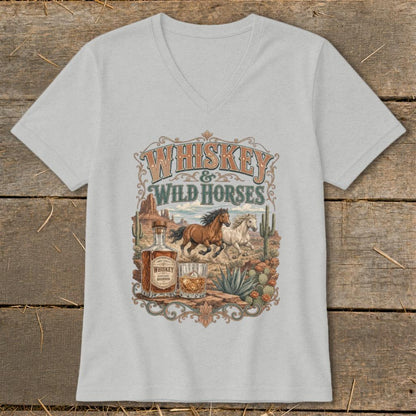 Whiskey & Wild Horses V-neck