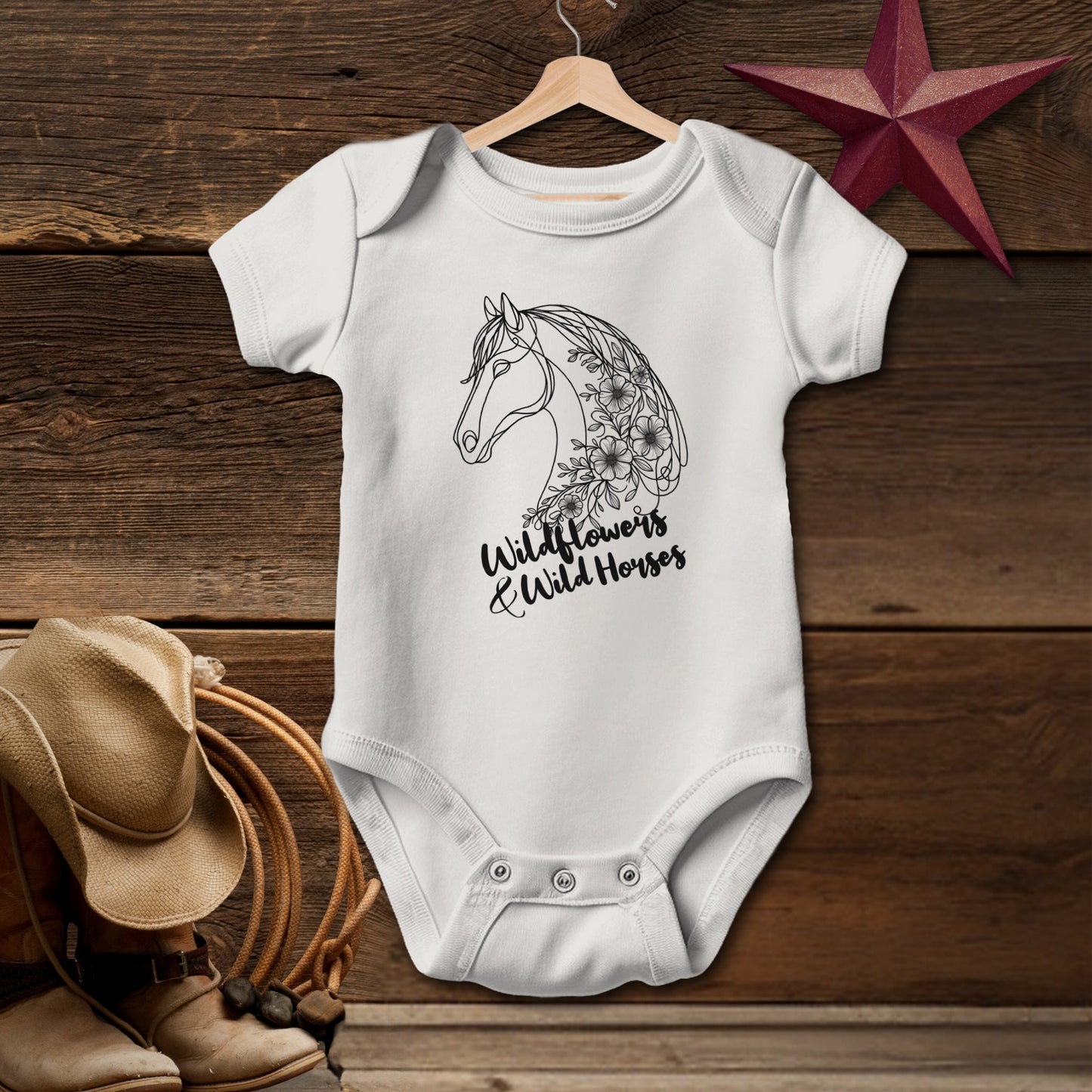Wildflowers And Wild Horses Bodysuit (Baby)