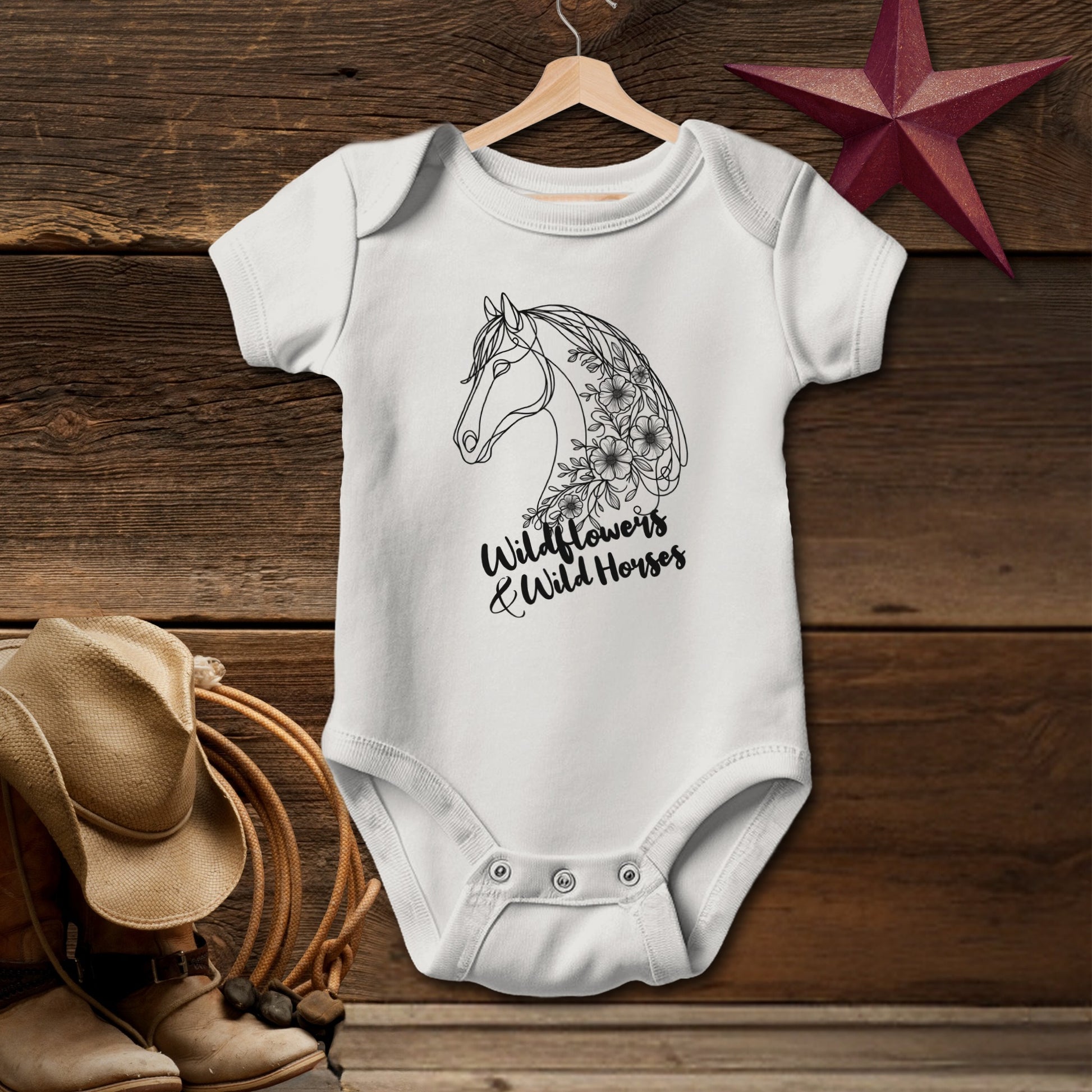 Wildflowers And Wild Horses Bodysuit (Baby)