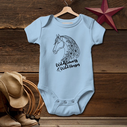 Wildflowers And Wild Horses Bodysuit (Baby)