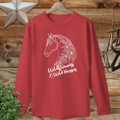 Wildflowers And Wild Horses Long Sleeve Tee