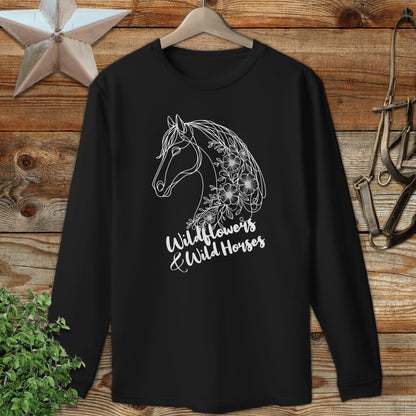 Wildflowers And Wild Horses Long Sleeve Tee