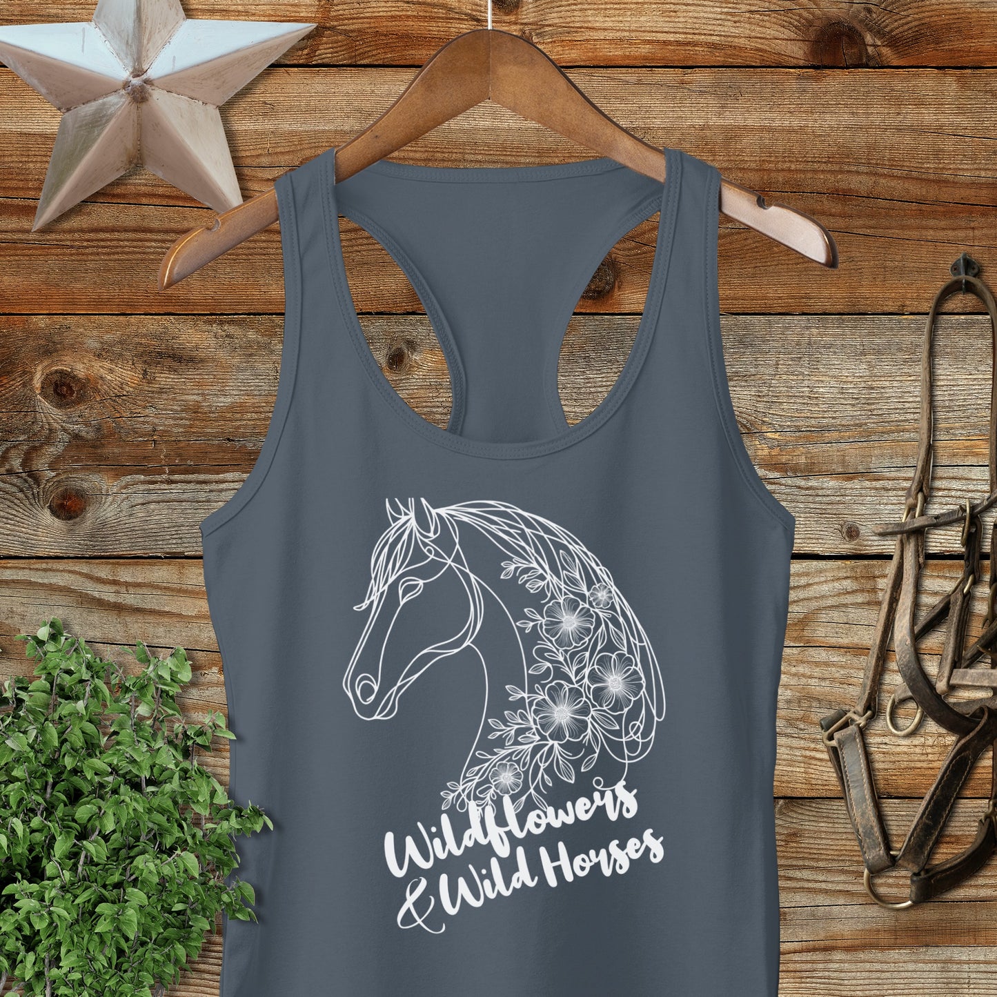 Wildflowers And Wild Horses Racerback Tank
