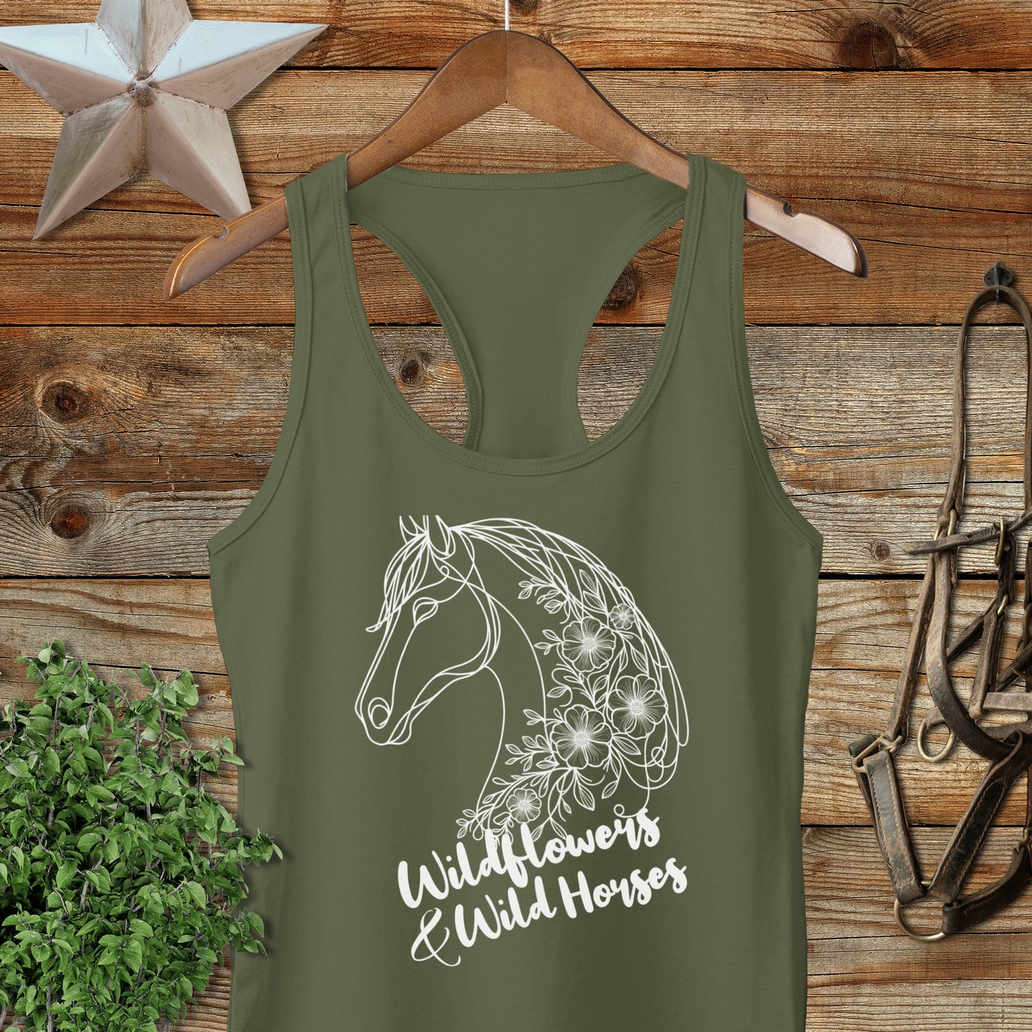 Wildflowers And Wild Horses Racerback Tank