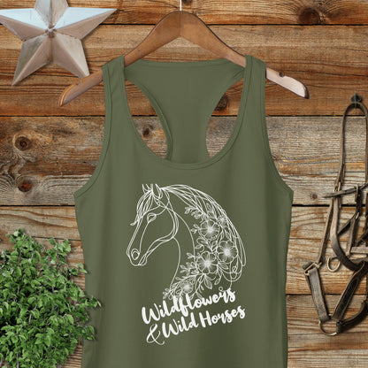 Wildflowers And Wild Horses Racerback Tank