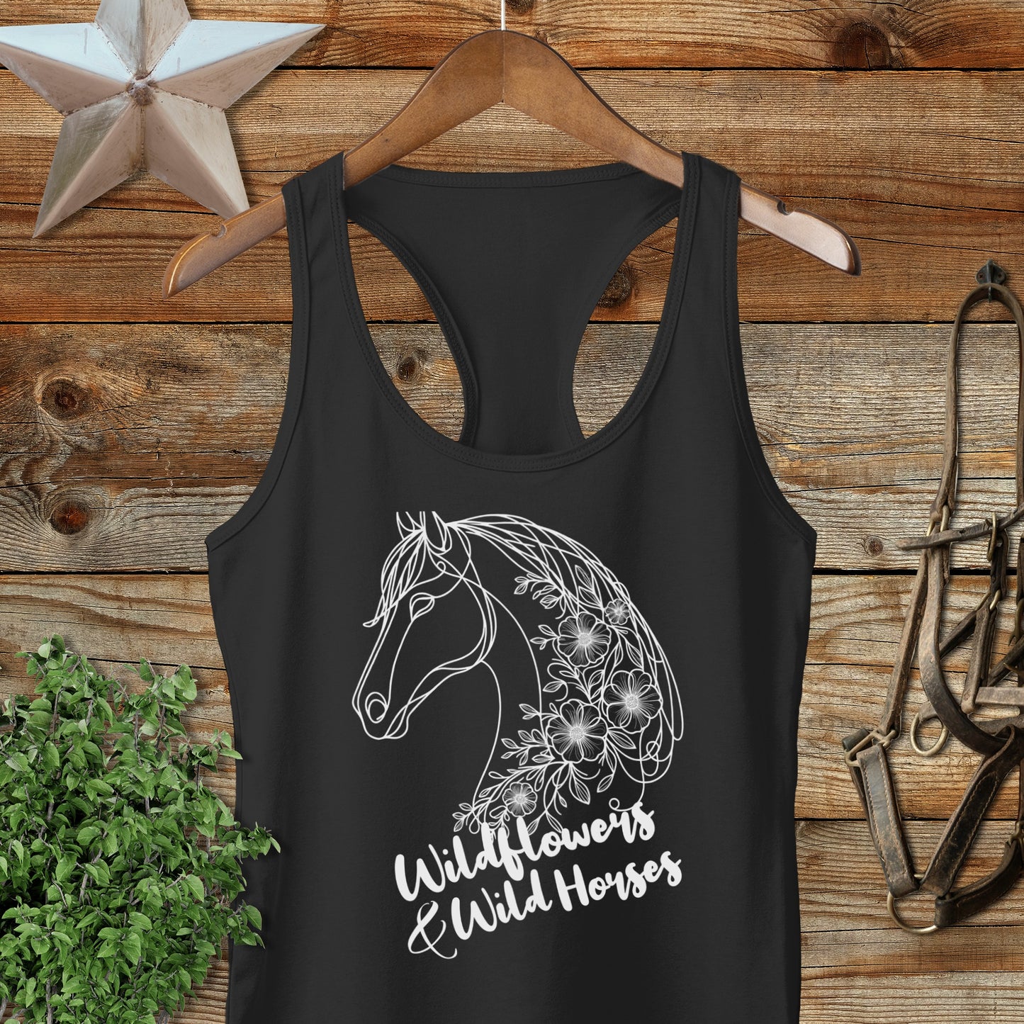 Wildflowers And Wild Horses Racerback Tank