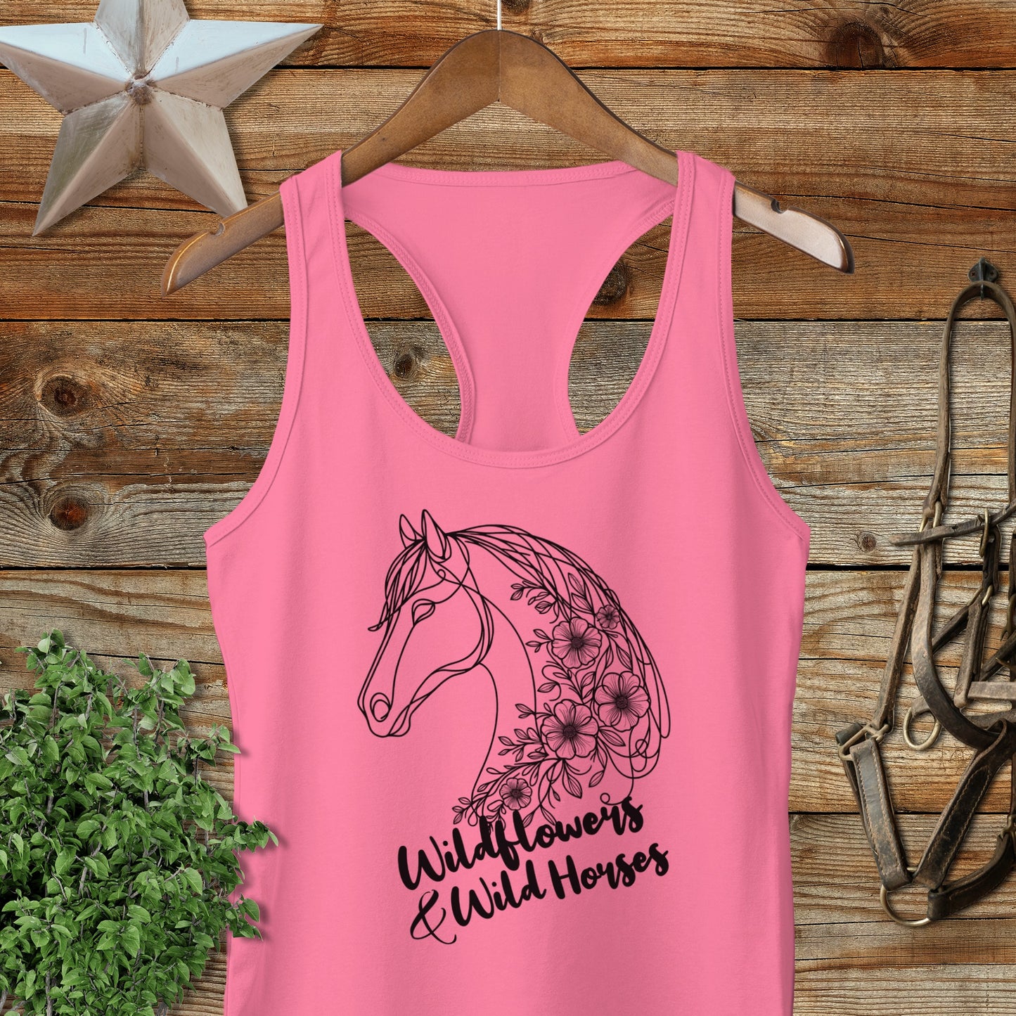 Wildflowers And Wild Horses Racerback Tank