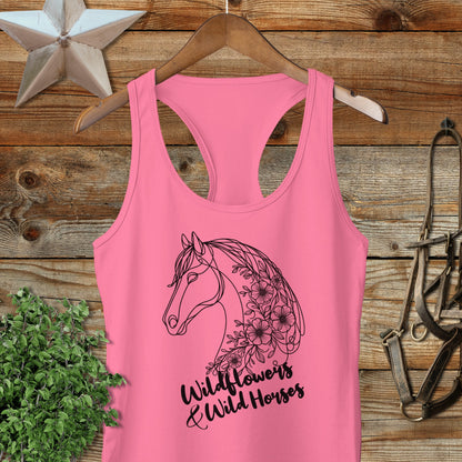 Wildflowers And Wild Horses Racerback Tank