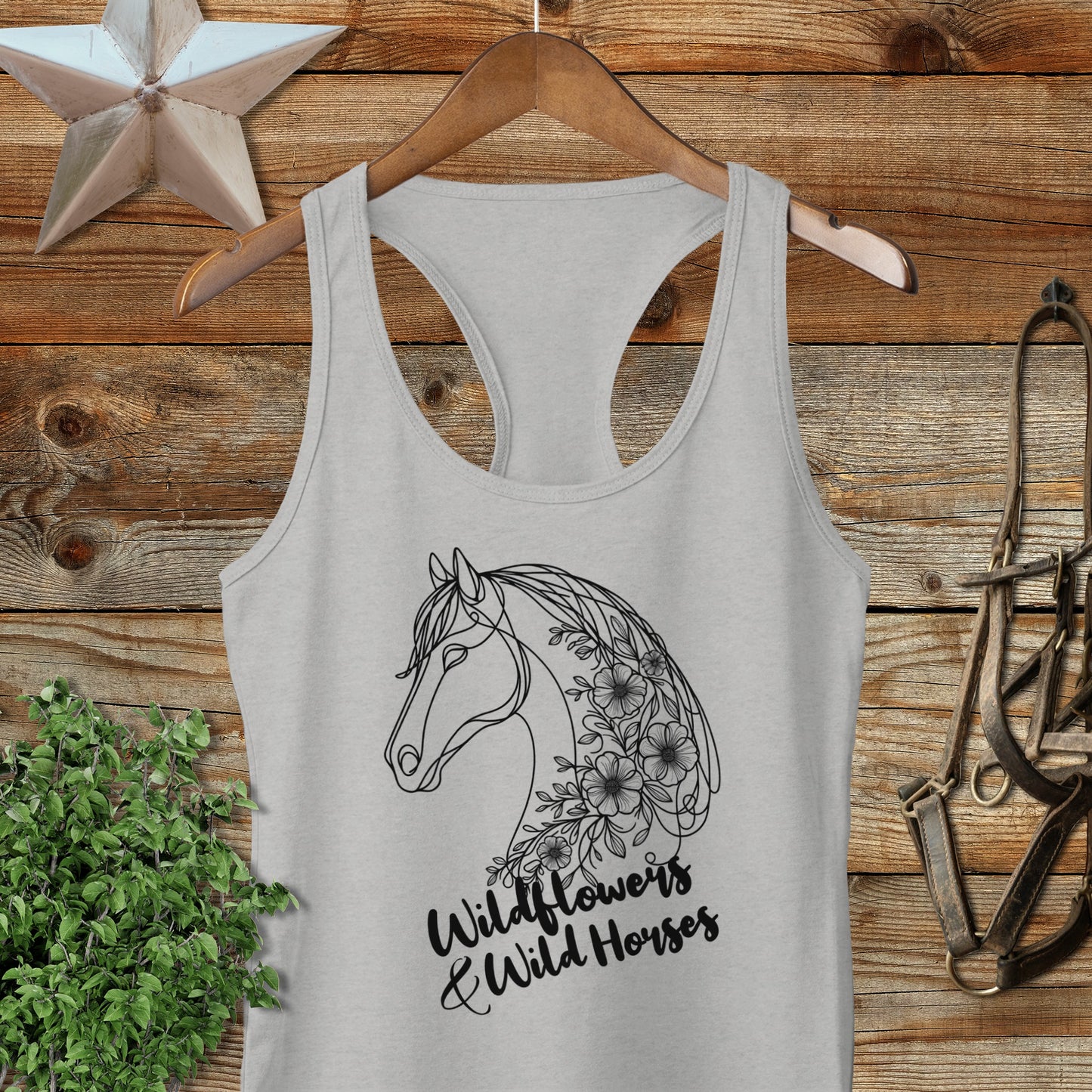 Wildflowers And Wild Horses Racerback Tank