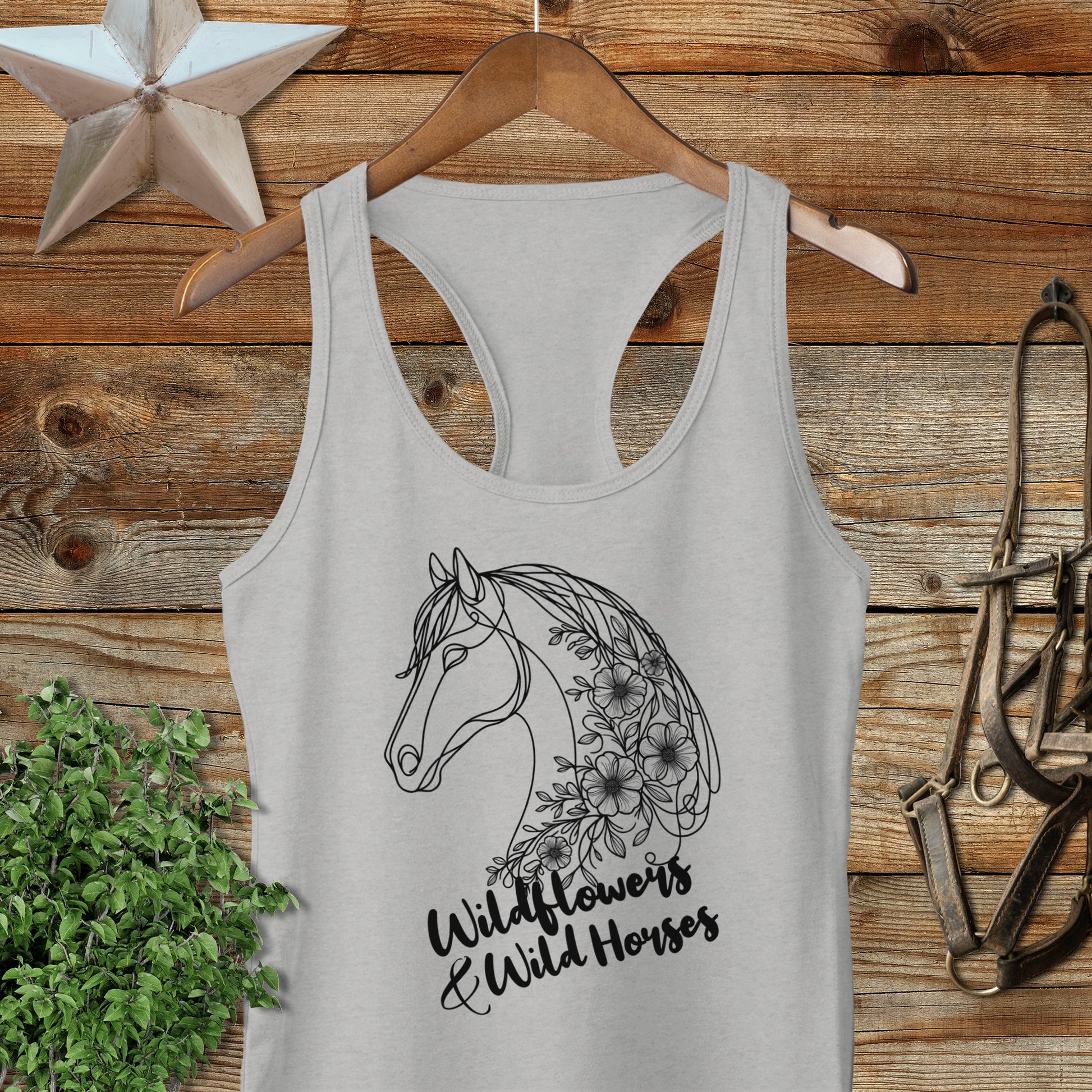 Wildflowers And Wild Horses Racerback Tank