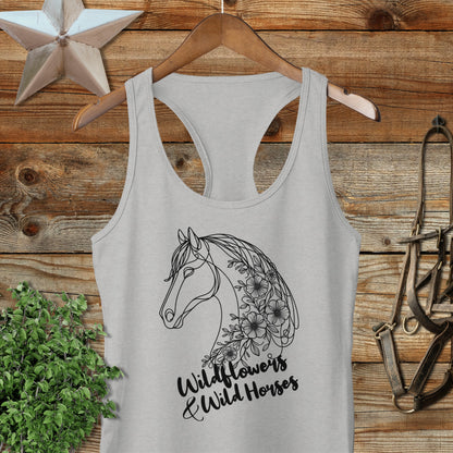 Wildflowers And Wild Horses Racerback Tank