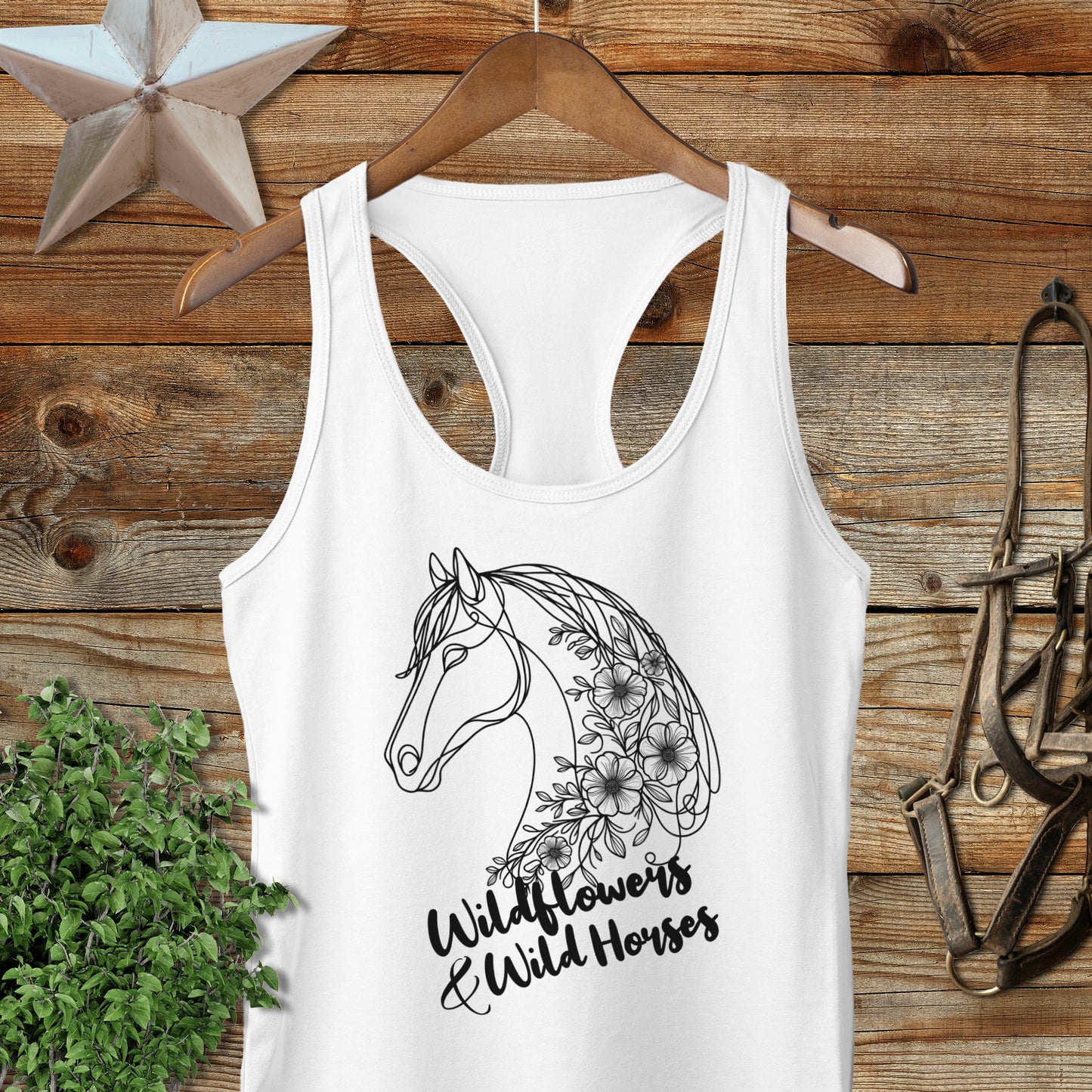 Wildflowers And Wild Horses Racerback Tank