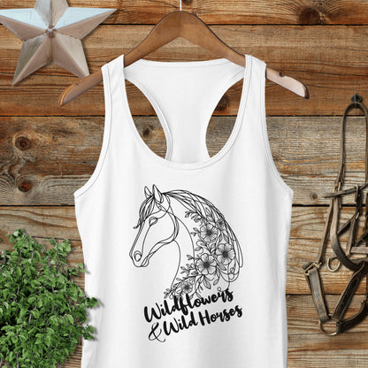 Wildflowers And Wild Horses Racerback Tank