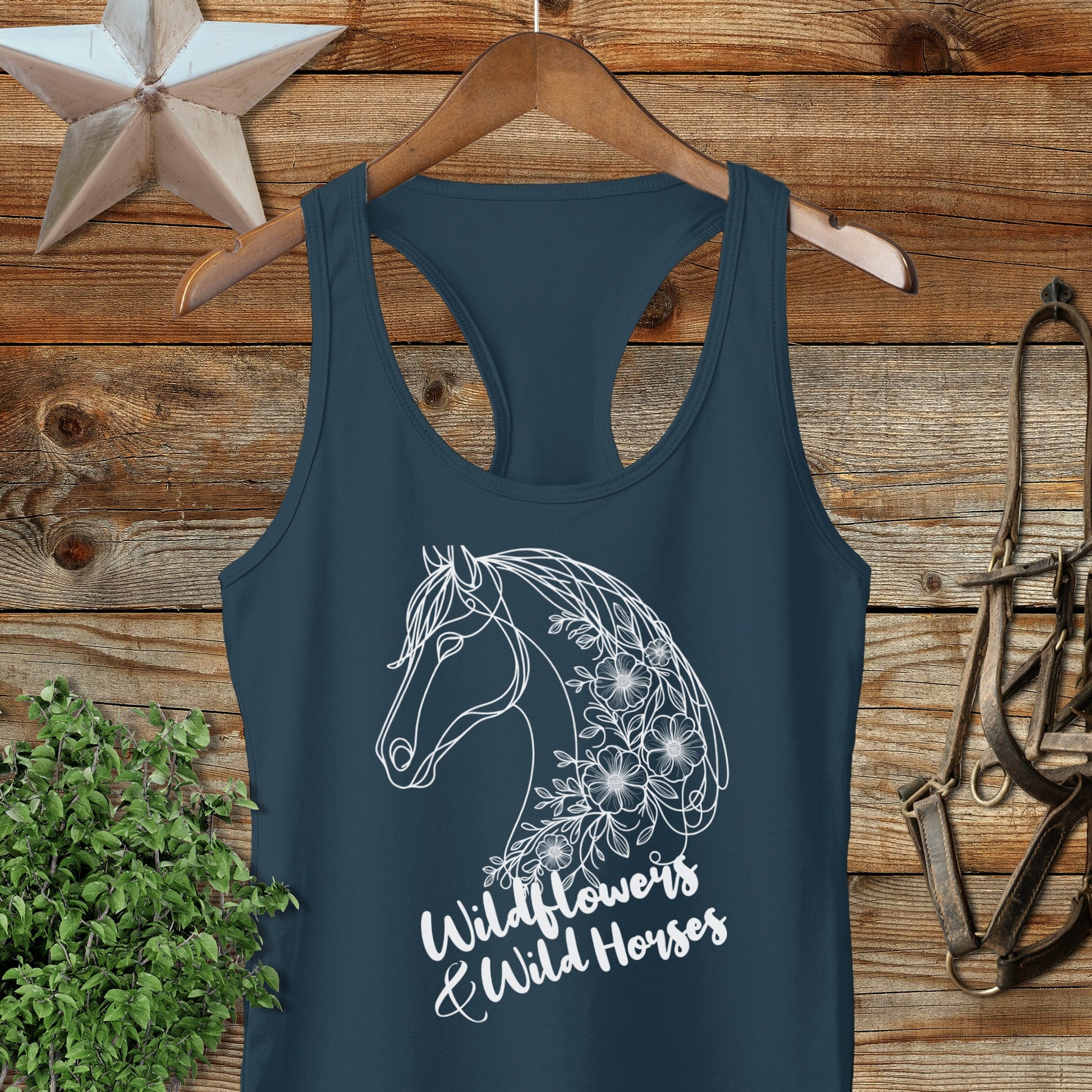 Wildflowers And Wild Horses Racerback Tank