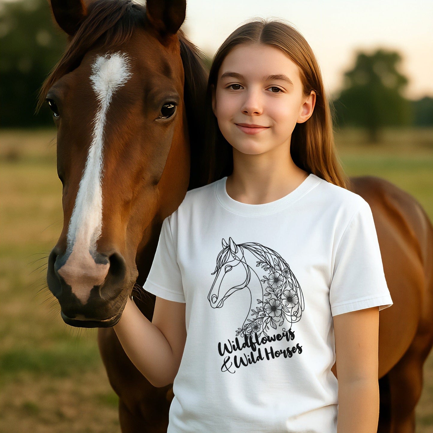 Wildflowers And Wild Horses T-shirt (Youth)