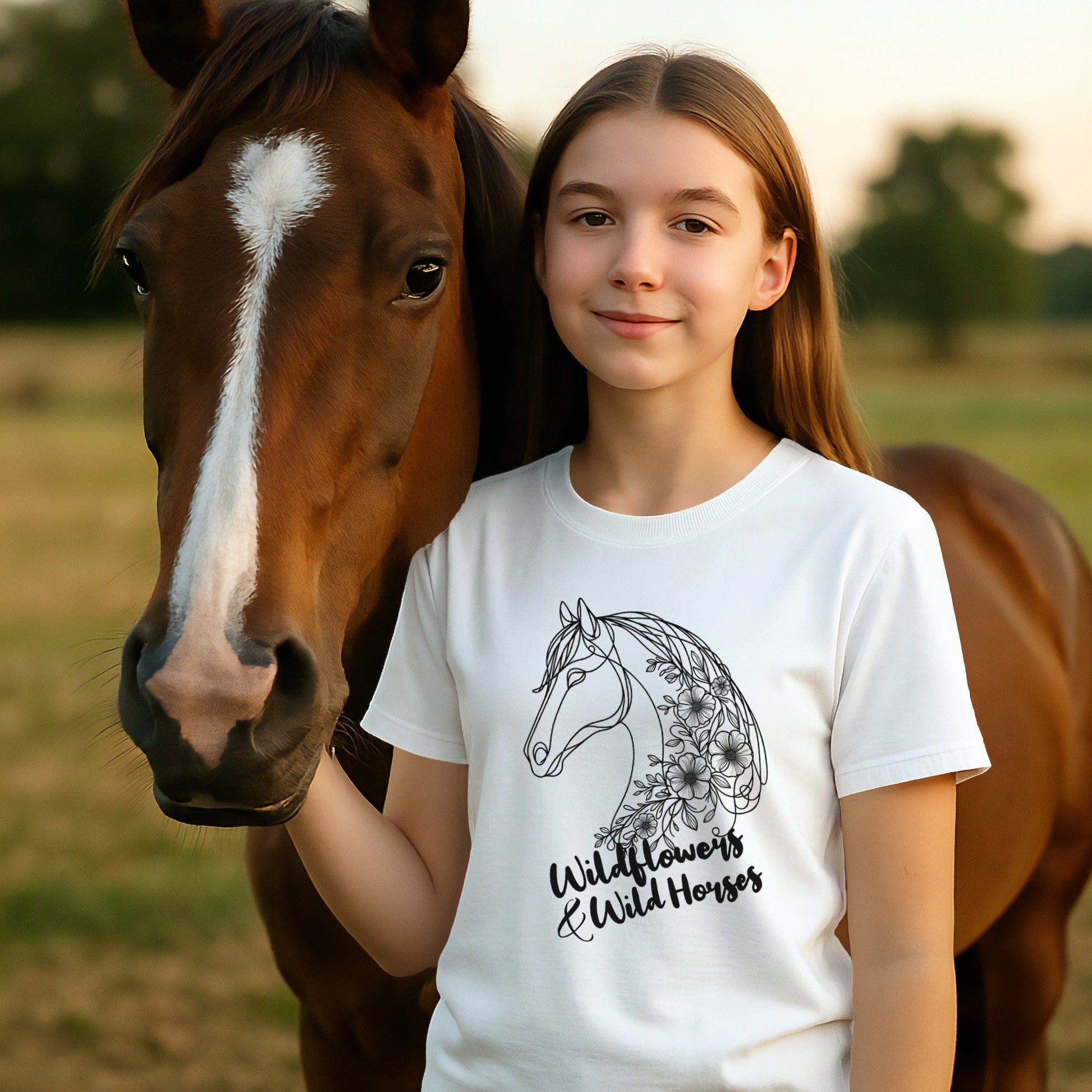 Wildflowers And Wild Horses T-shirt (Youth)