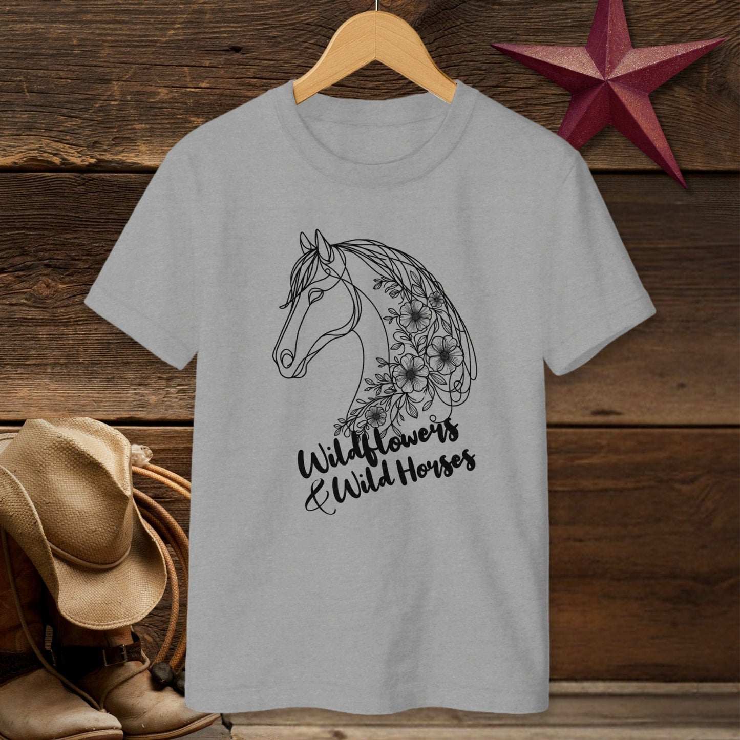 Wildflowers And Wild Horses T-shirt (Youth)