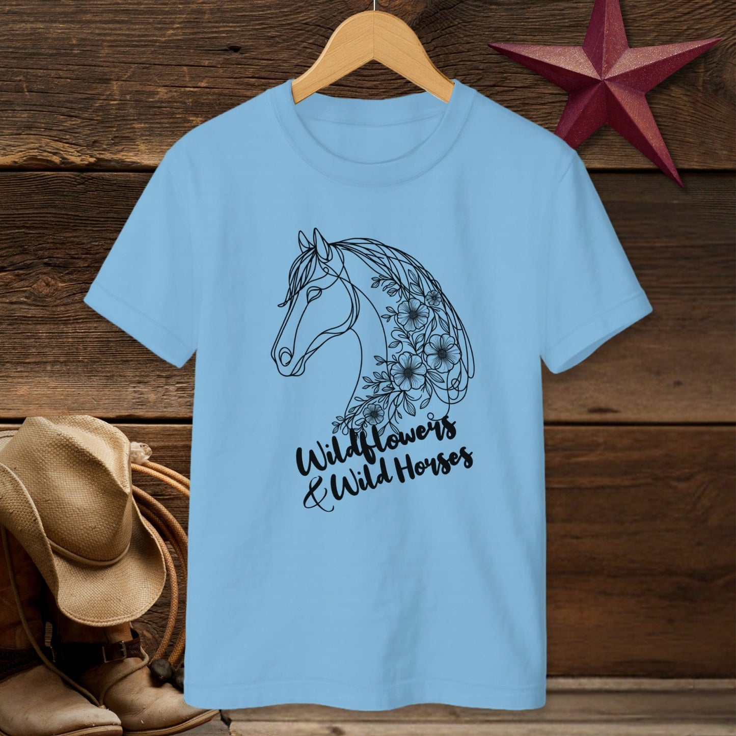 Wildflowers And Wild Horses T-shirt (Youth)