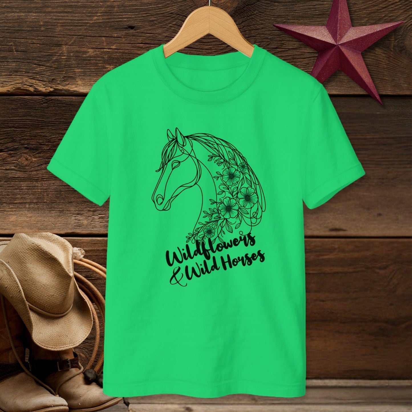 Wildflowers And Wild Horses T-shirt (Youth)