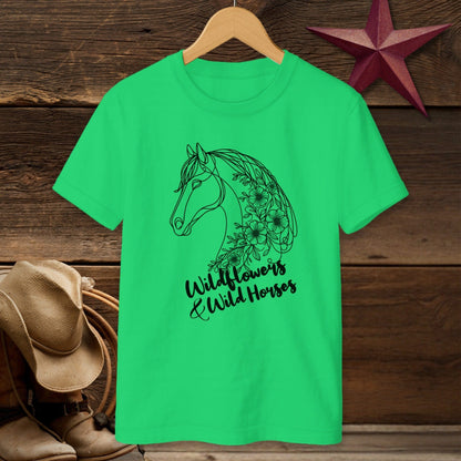 Wildflowers And Wild Horses T-shirt (Youth)