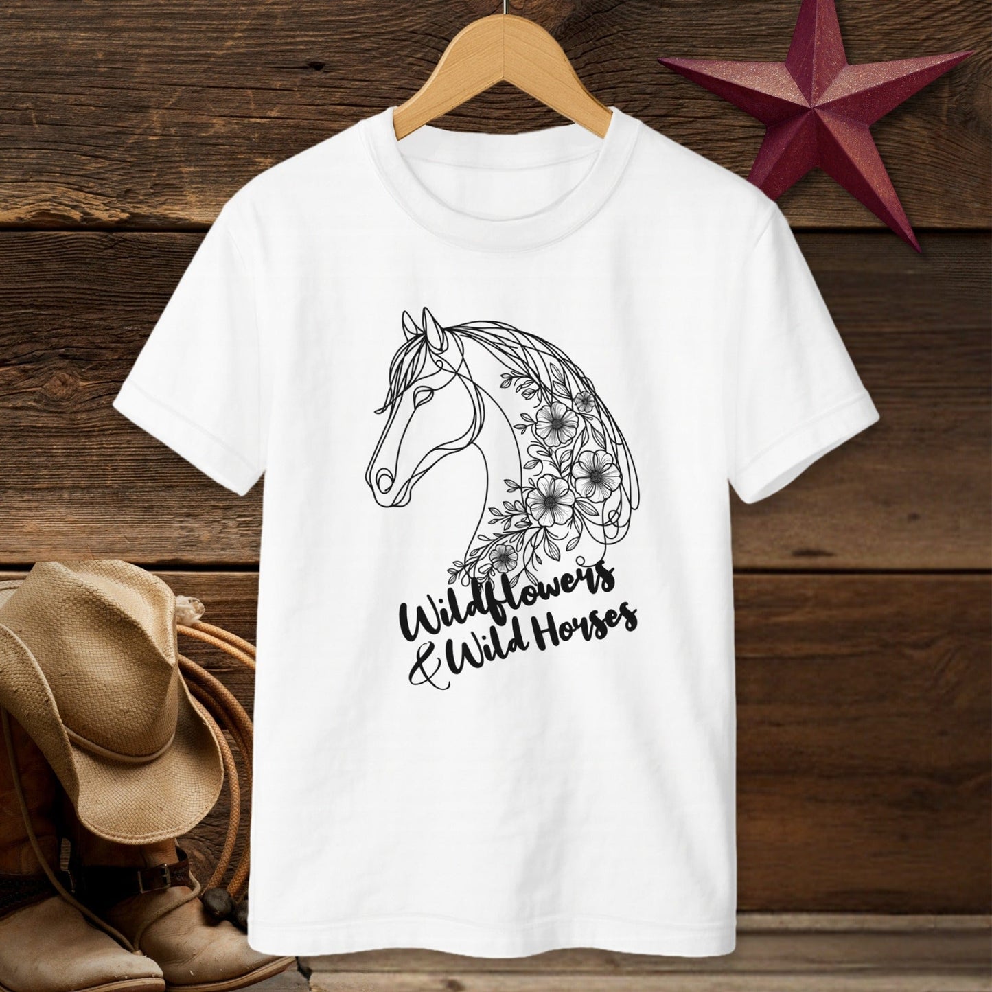 Wildflowers And Wild Horses T-shirt (Youth)
