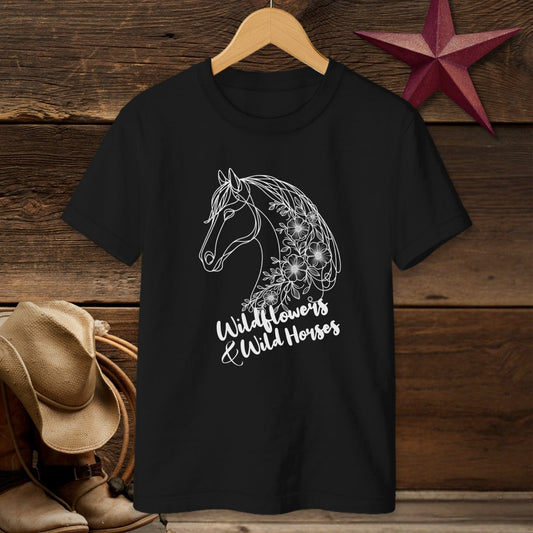 Wildflowers And Wild Horses T-shirt (Youth)