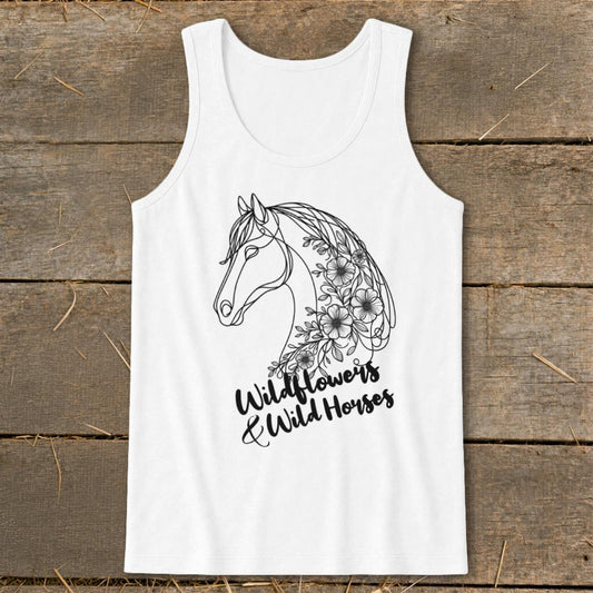 Wildflowers And Wild Horses Tank Top - White