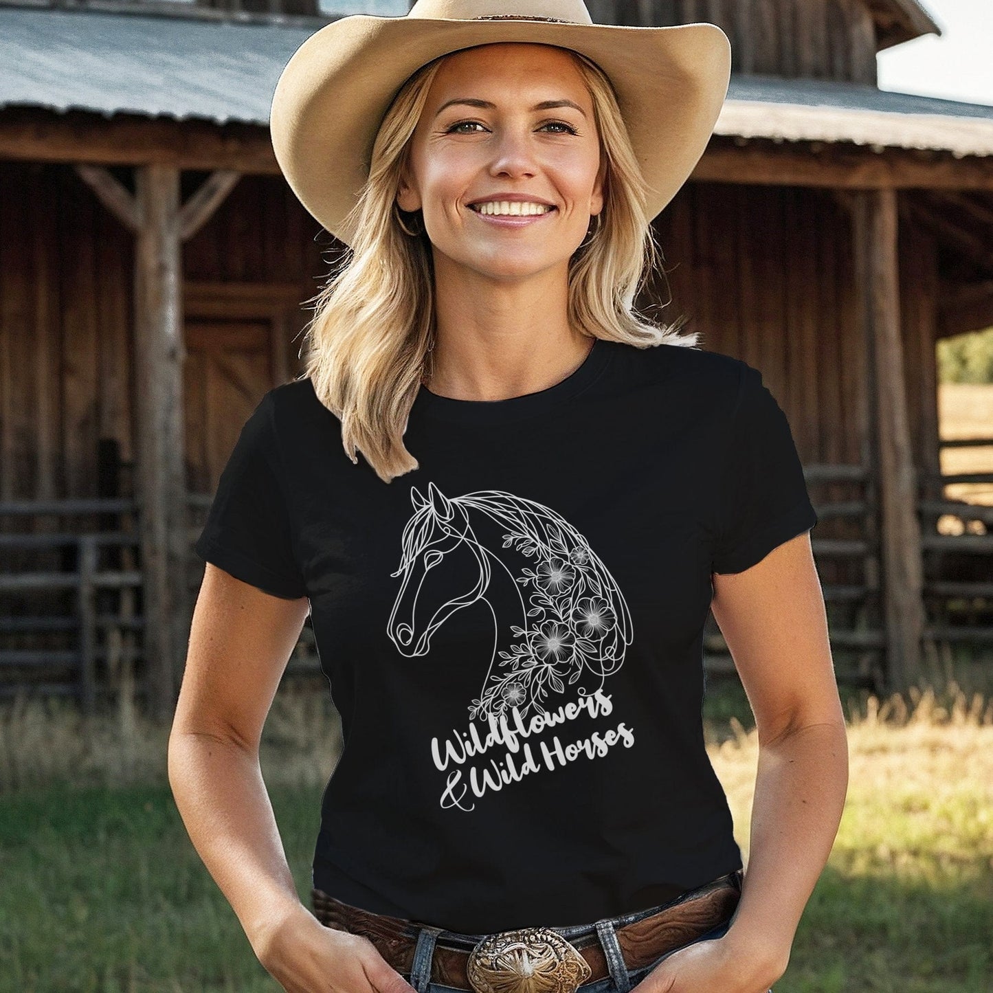 Wildflowers And Wild Horses V-neck