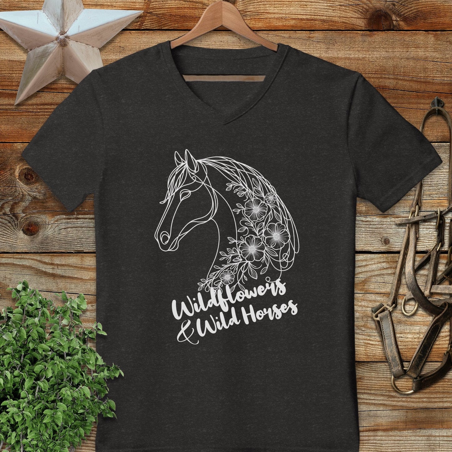 Wildflowers And Wild Horses V-neck
