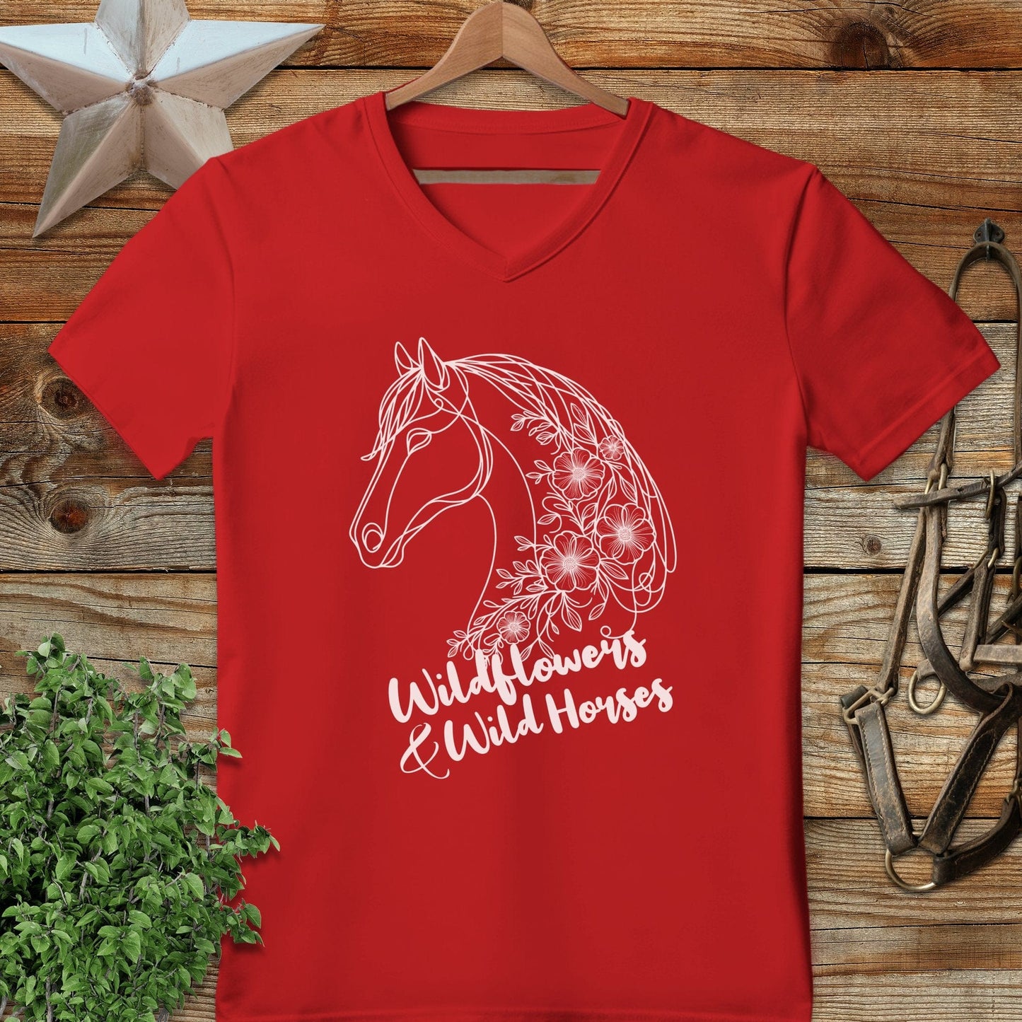 Wildflowers And Wild Horses V-neck