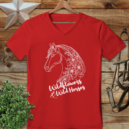 Wildflowers And Wild Horses V-neck
