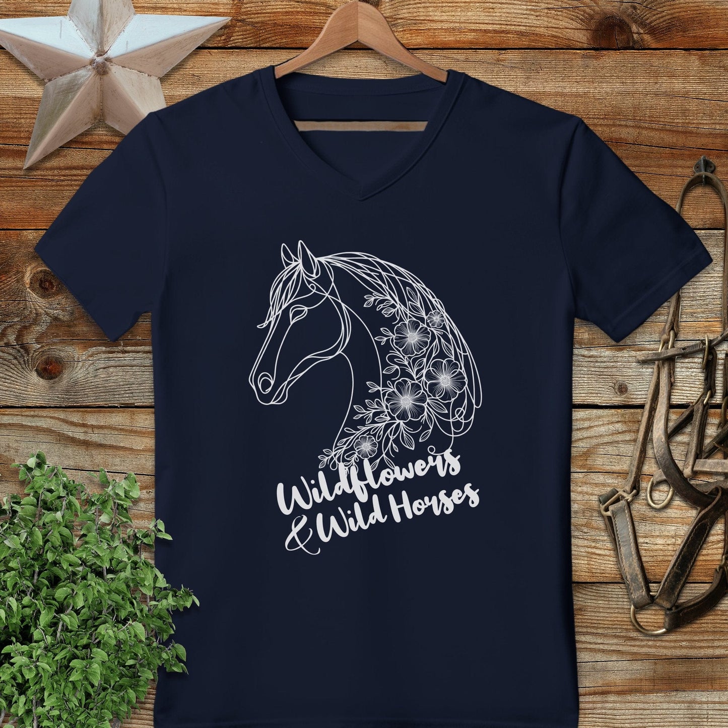 Wildflowers And Wild Horses V-neck