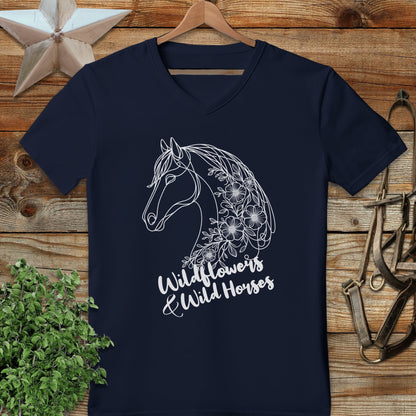 Wildflowers And Wild Horses V-neck