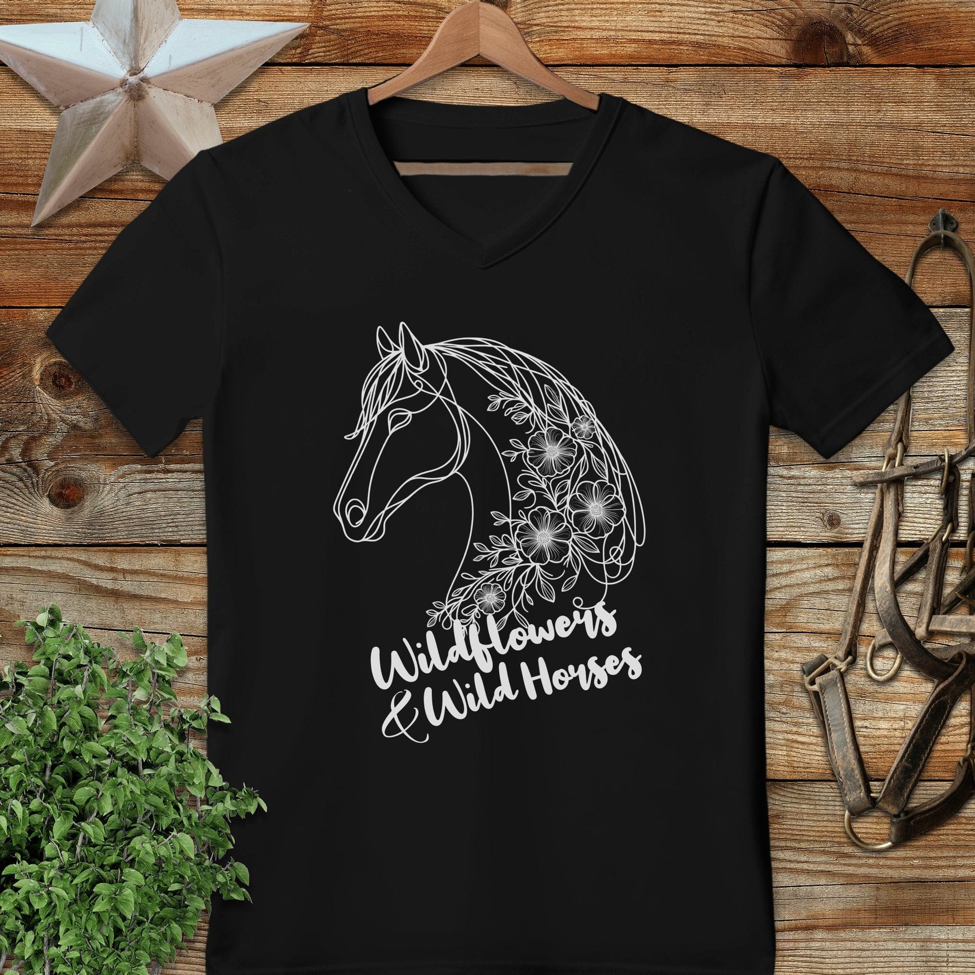 Wildflowers And Wild Horses V-neck