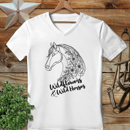 Wildflowers And Wild Horses V-neck
