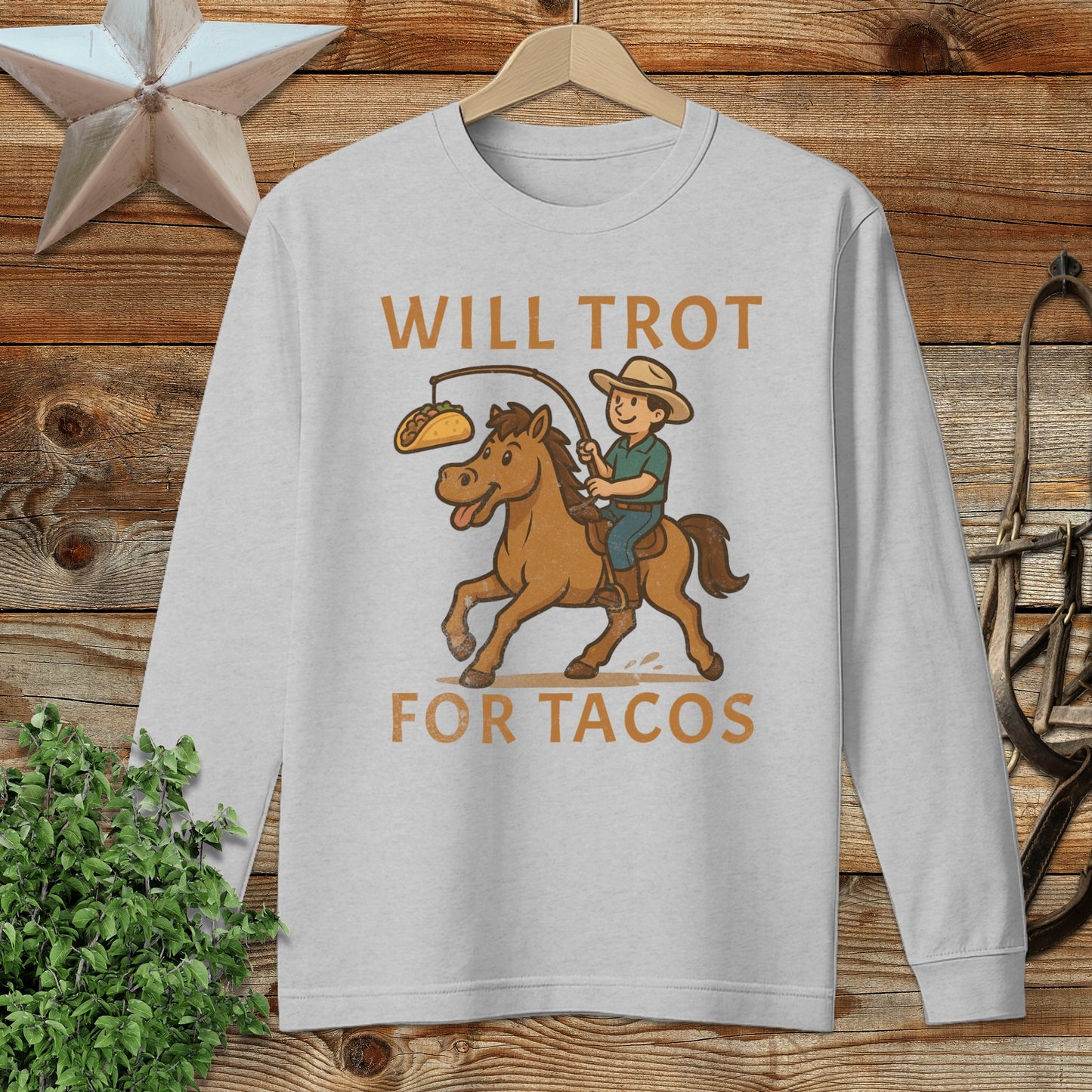 Will Trot for Tacos Long Sleeve Tee