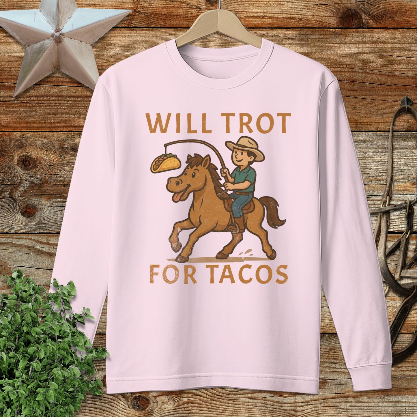 Will Trot for Tacos Long Sleeve Tee