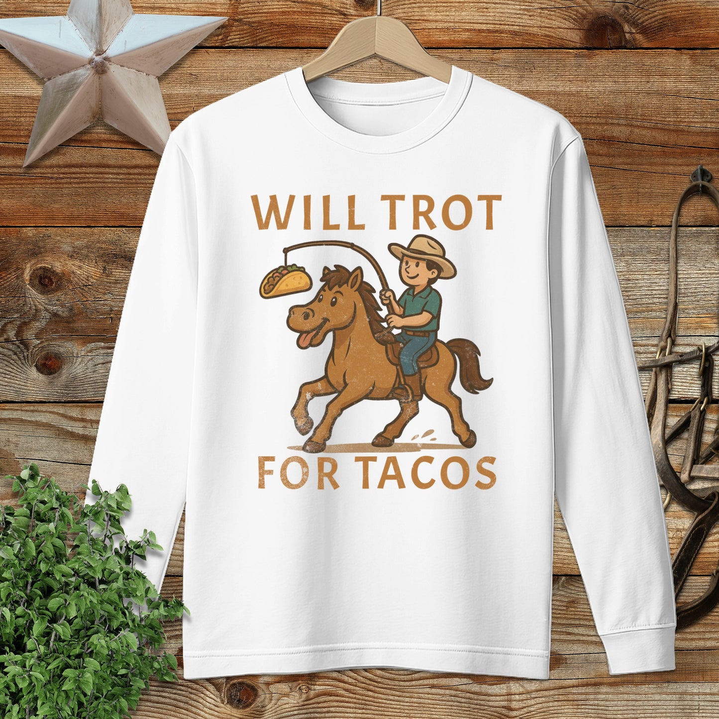 Will Trot for Tacos Long Sleeve Tee