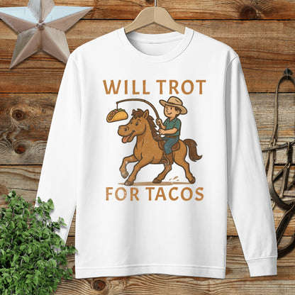 Will Trot for Tacos Long Sleeve Tee