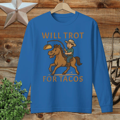 Will Trot for Tacos Long Sleeve Tee