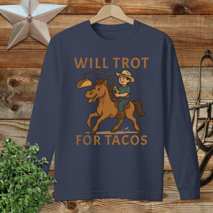 Will Trot for Tacos Long Sleeve Tee